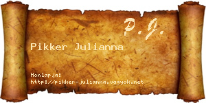 Pikker Julianna névjegykártya